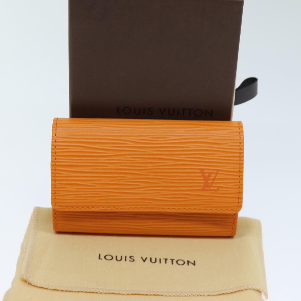 LOUIS VUITTON Epi Multi Cles 6 Key Case Orange Mandarin M6381H LV Auth 74240