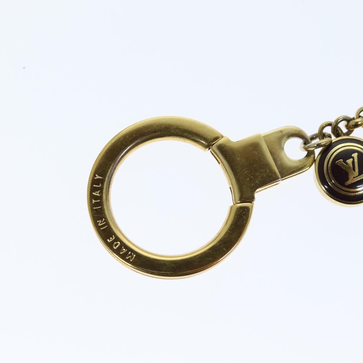 LOUIS VUITTON Monogram Porte Cles Chainne Pastilles Charm Gold M66172 Auth 74243 - 0