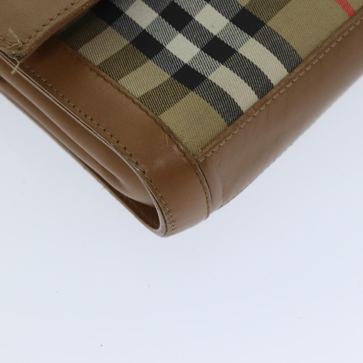 Burberrys Nova Check Shoulder Bag Canvas Beige Auth 74254