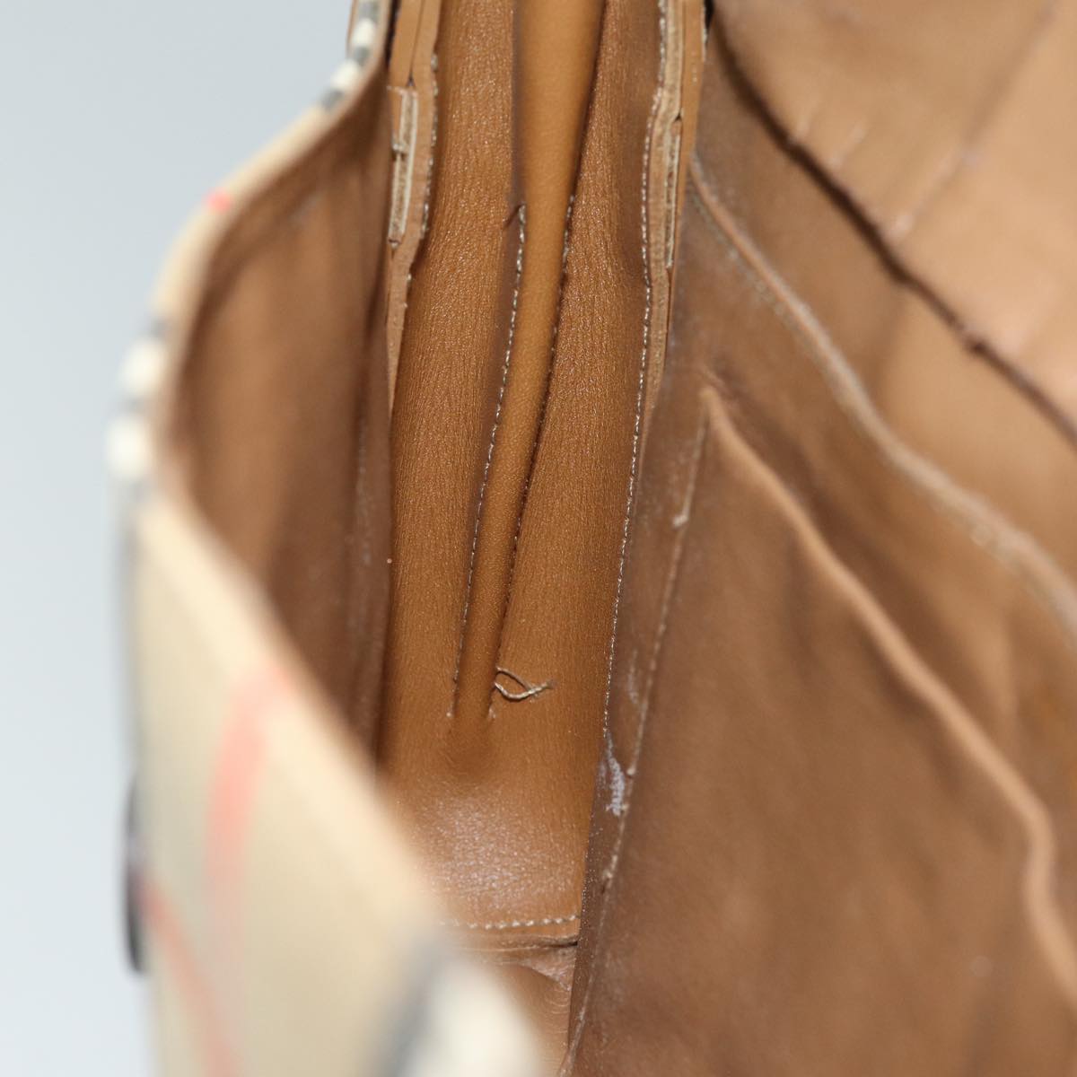 Burberrys Nova Check Shoulder Bag Canvas Beige Auth 74254