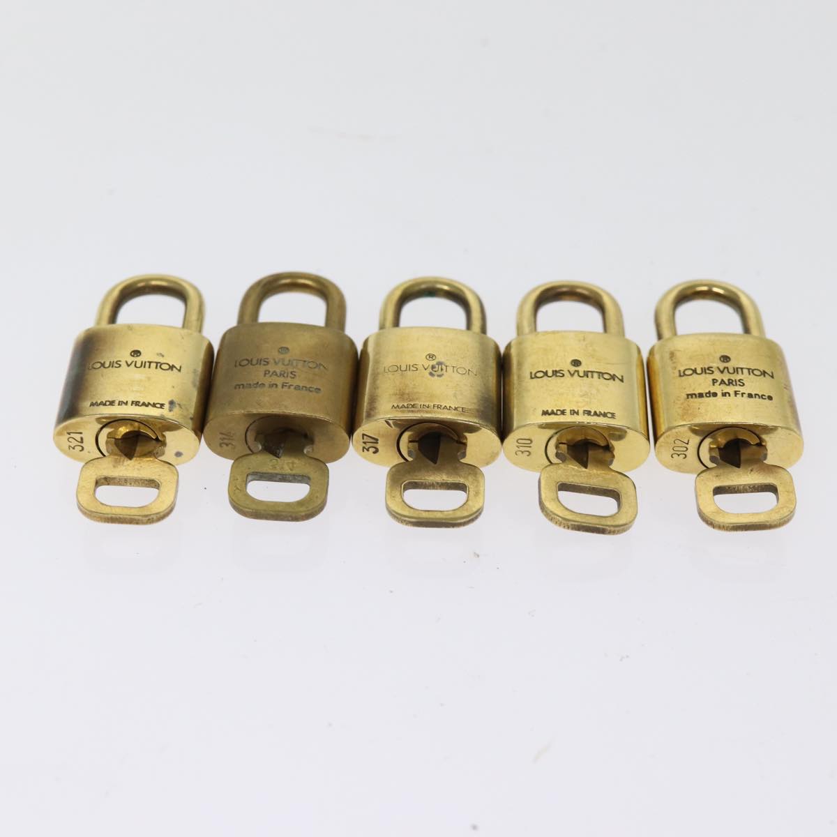 LOUIS VUITTON Padlock 10set Padlock Gold Tone LV Auth 74264