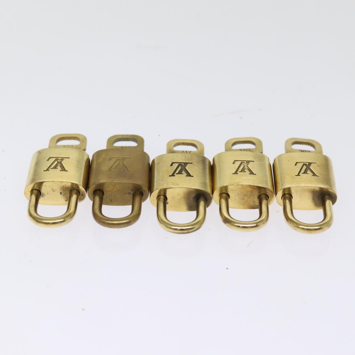 LOUIS VUITTON Padlock 10set Padlock Gold Tone LV Auth 74264