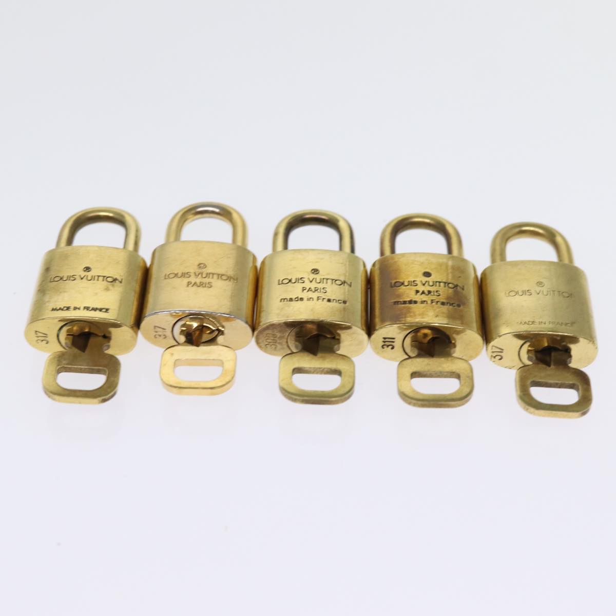 LOUIS VUITTON Padlock 10set Padlock Gold Tone LV Auth 74264