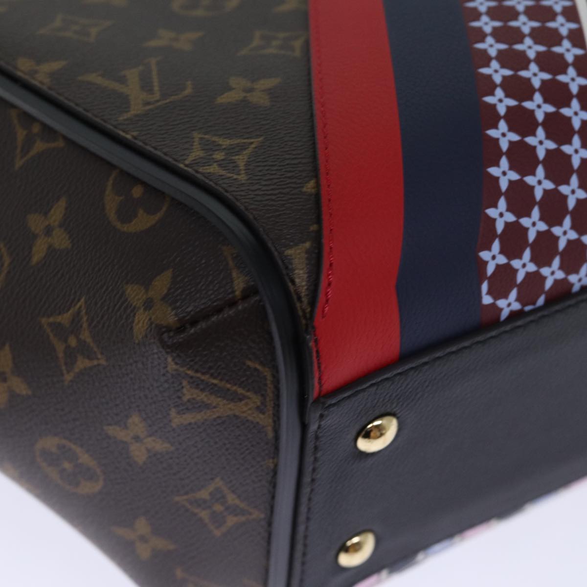 LOUIS VUITTON Monogram Kimono MM Tote Bag Red Navy M42850 LV Auth 74277S