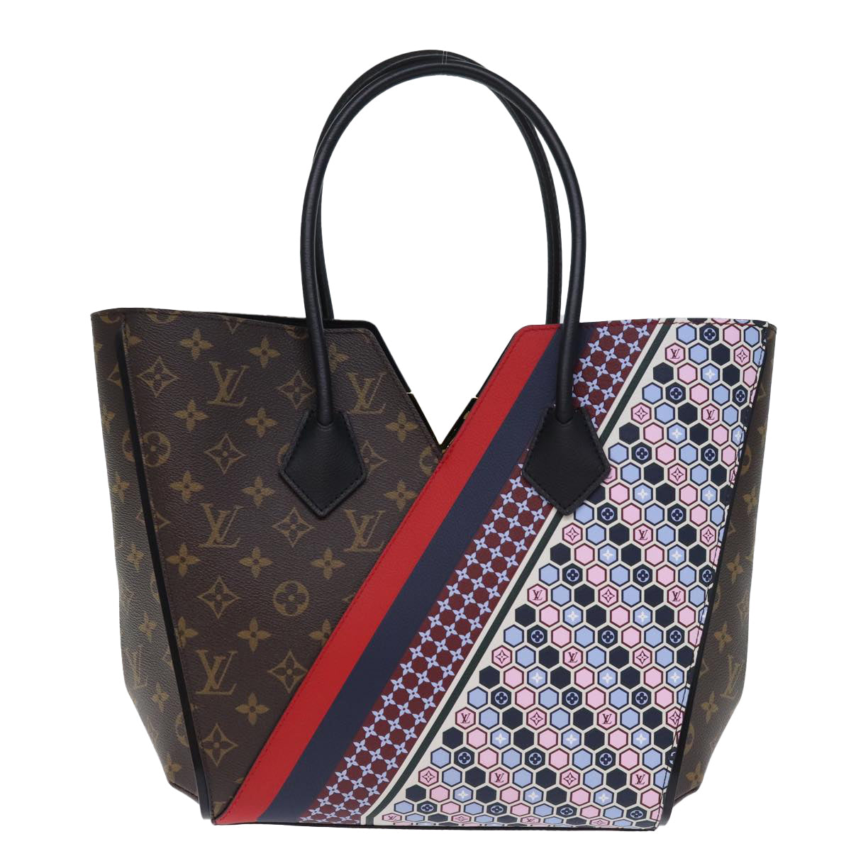 LOUIS VUITTON Monogram Kimono MM Tote Bag Red Navy M42850 LV Auth 74277S - 0