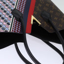 LOUIS VUITTON Monogram Kimono MM Tote Bag Red Navy M42850 LV Auth 74277S-6