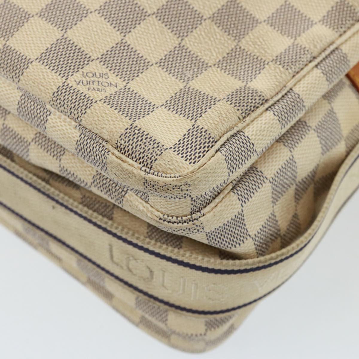 LOUIS VUITTON Damier Azur Naviglio Shoulder Bag N51189 LV Auth 74285