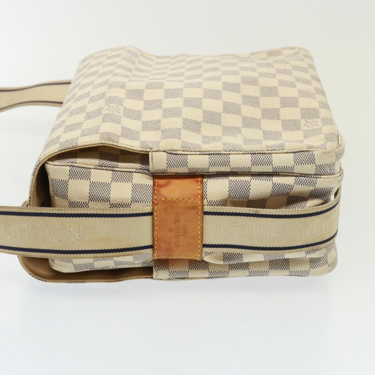 LOUIS VUITTON Damier Azur Naviglio Shoulder Bag N51189 LV Auth 74285