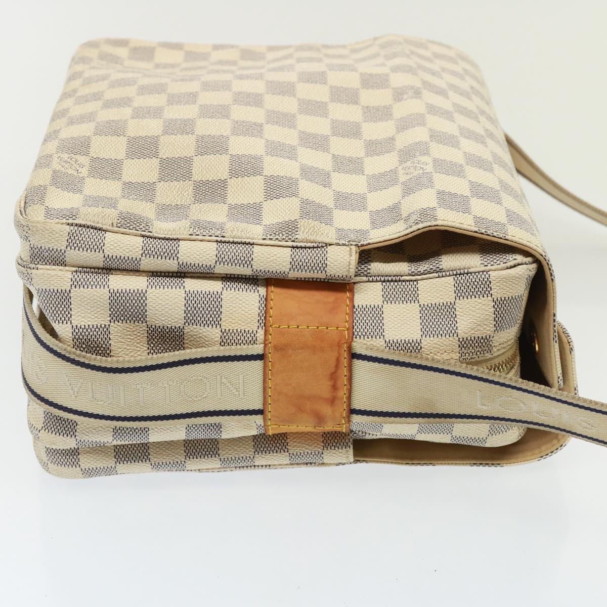 LOUIS VUITTON Damier Azur Naviglio Shoulder Bag N51189 LV Auth 74285