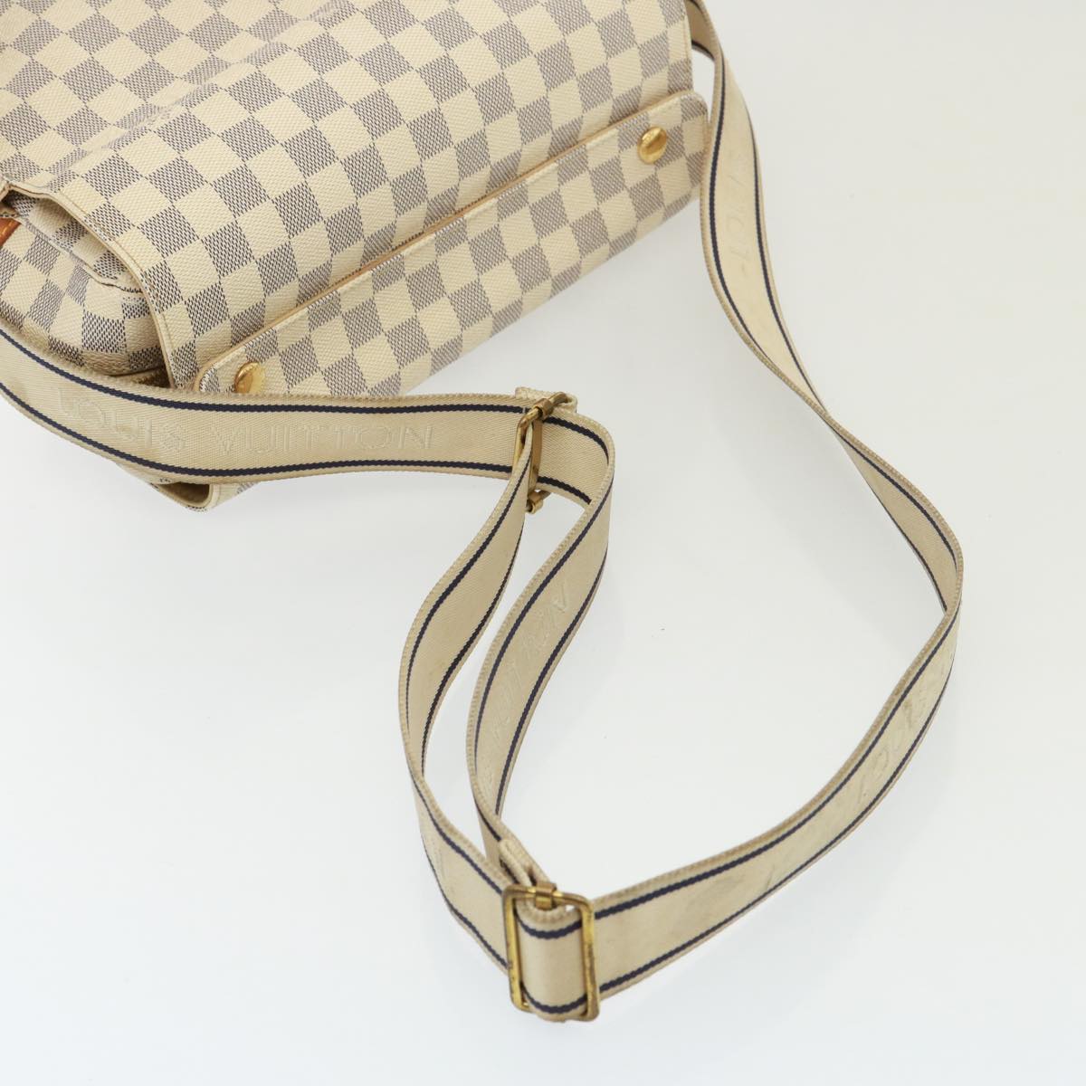 LOUIS VUITTON Damier Azur Naviglio Shoulder Bag N51189 LV Auth 74285