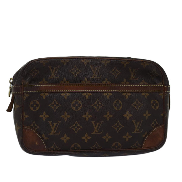 LOUIS VUITTON Monogram Compiegne 28 Clutch Tasche M51845 LV Auth 74303