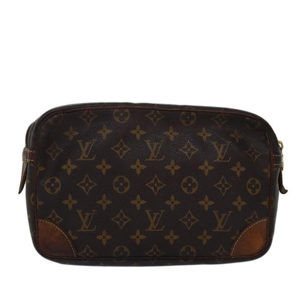 LOUIS VUITTON Monogram Compiegne 28 Clutch Tasche M51845 LV Auth 74303