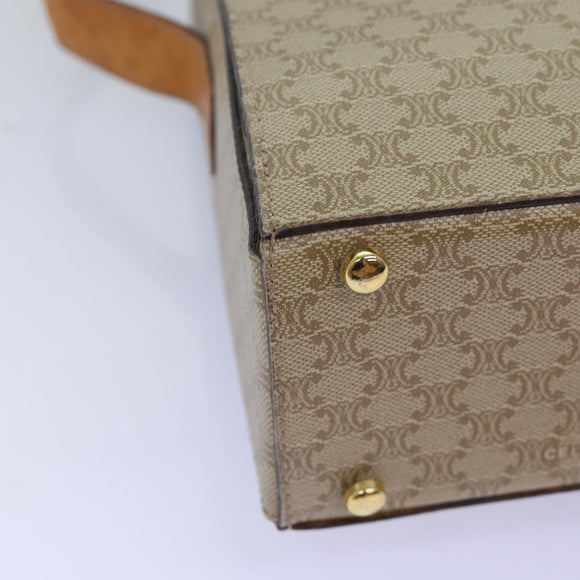 CELINE Macadam Canvas Umhängetasche Beige Auth 74388