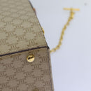 CELINE Macadam Canvas Shoulder Bag Beige Auth 74388-9