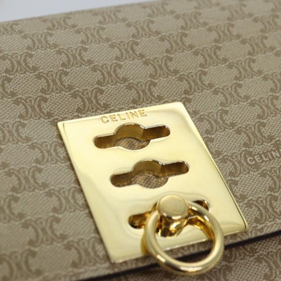 CELINE Macadam Canvas Umhängetasche Beige Auth 74388