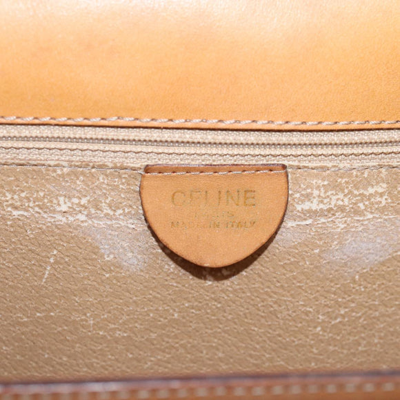 CELINE Macadam Canvas Shoulder Bag Beige Auth 74388