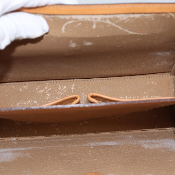 CELINE Macadam Canvas Shoulder Bag Beige Auth 74388