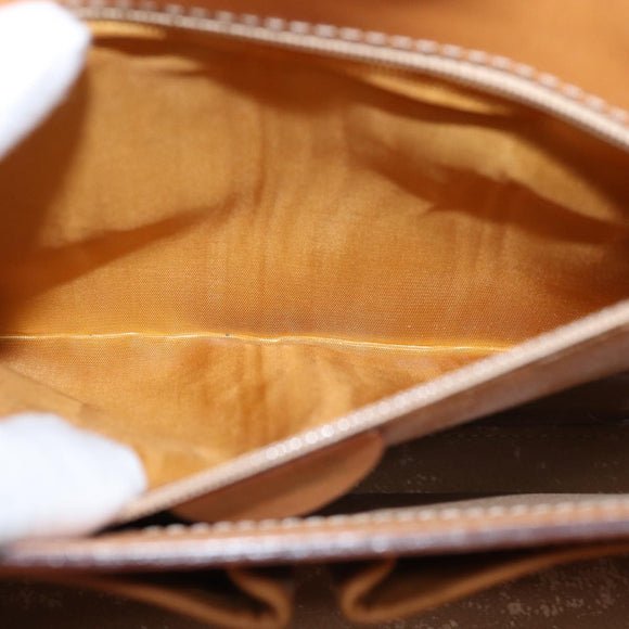 CELINE Macadam Canvas Umhängetasche Beige Auth 74388