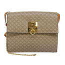CELINE Macadam Canvas Shoulder Bag Beige Auth 74388-13