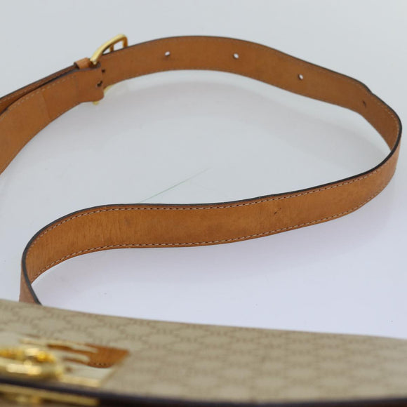 CELINE Macadam Canvas Umhängetasche Beige Auth 74388