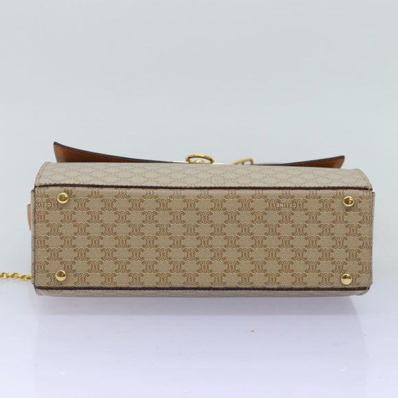 CELINE Macadam Canvas Umhängetasche Beige Auth 74388