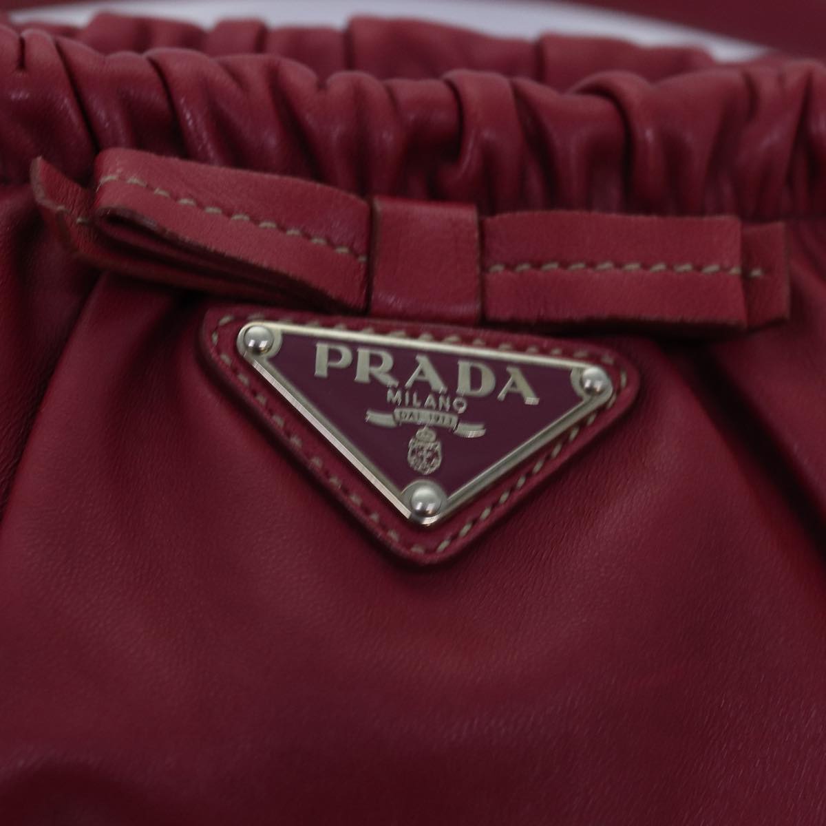 PRADA Shoulder Bag Leather Pink Auth 74393