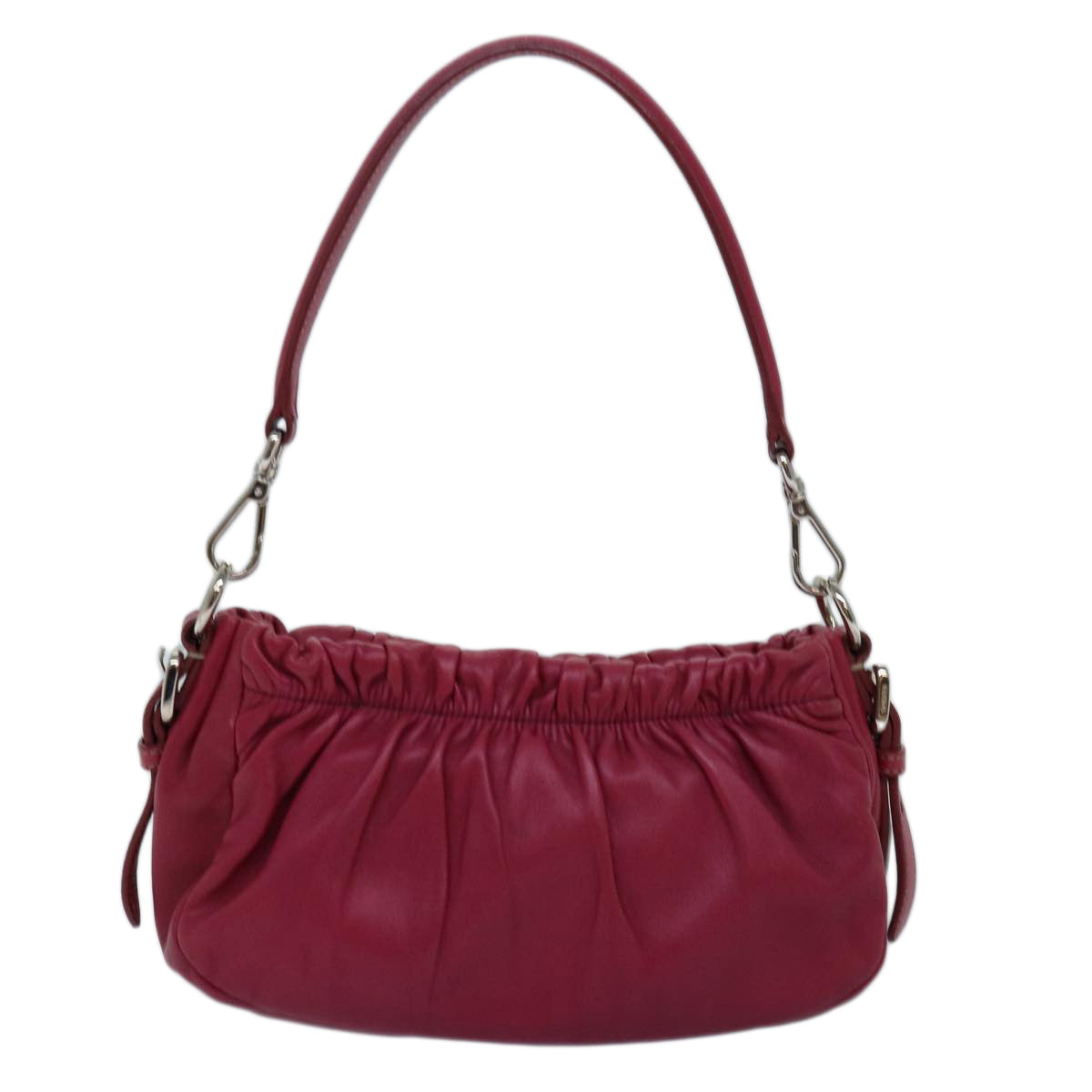 PRADA Shoulder Bag Leather Pink Auth 74393 - 0