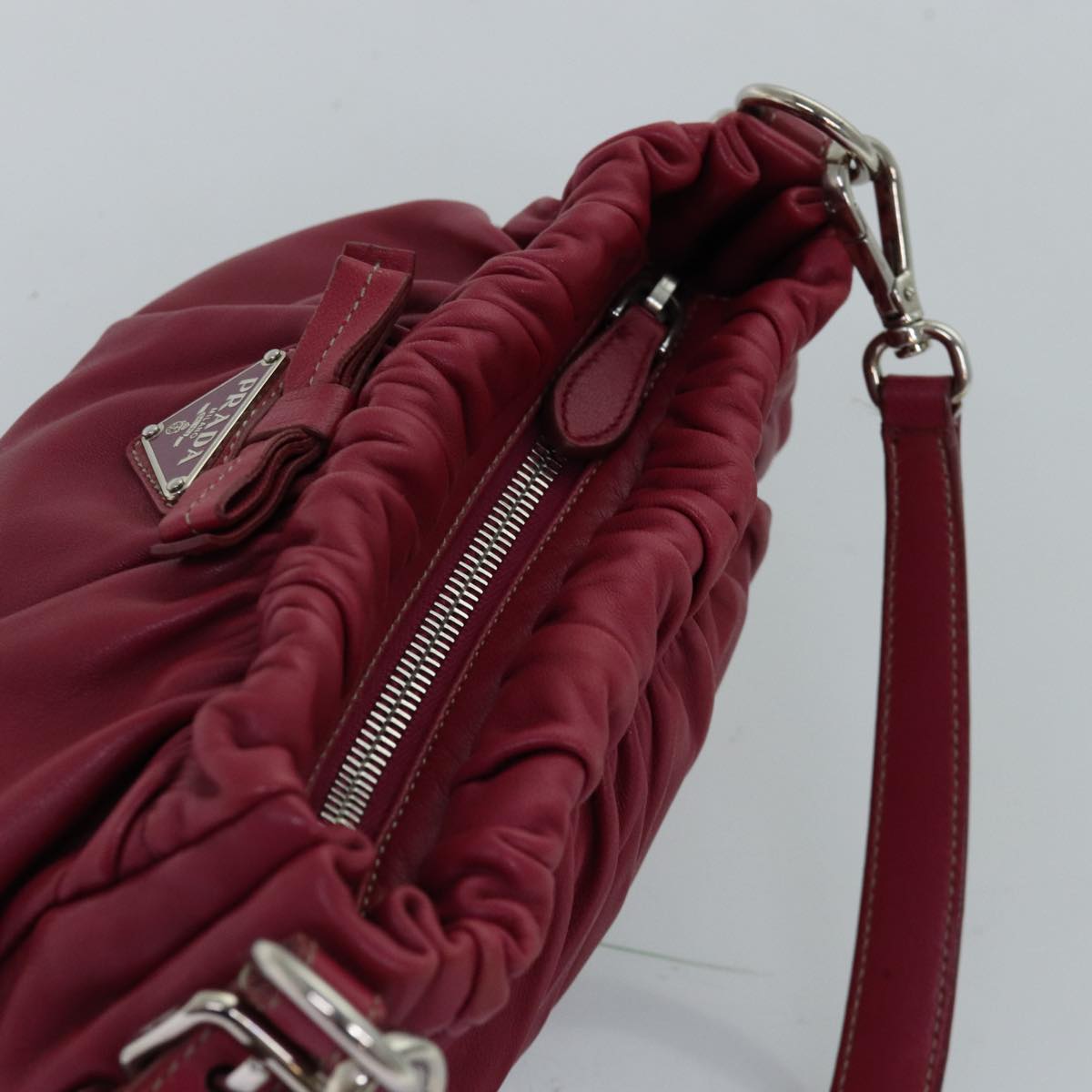 PRADA Shoulder Bag Leather Pink Auth 74393