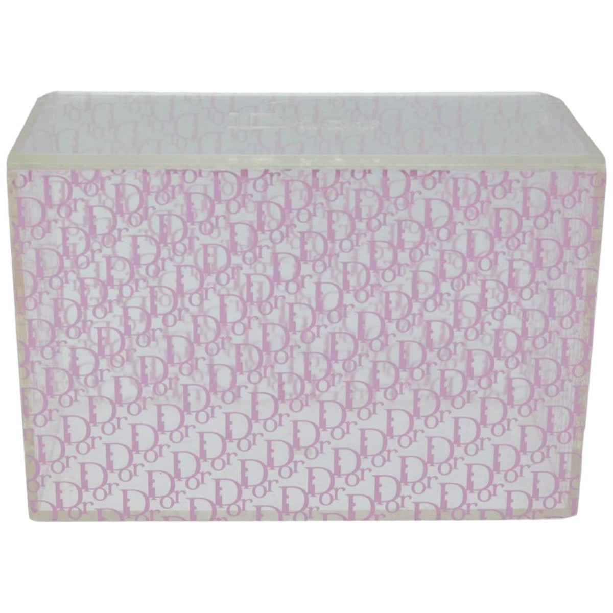 Christian Dior Trotter Jewelry case Jewelry Box plastic Pink Auth 74395