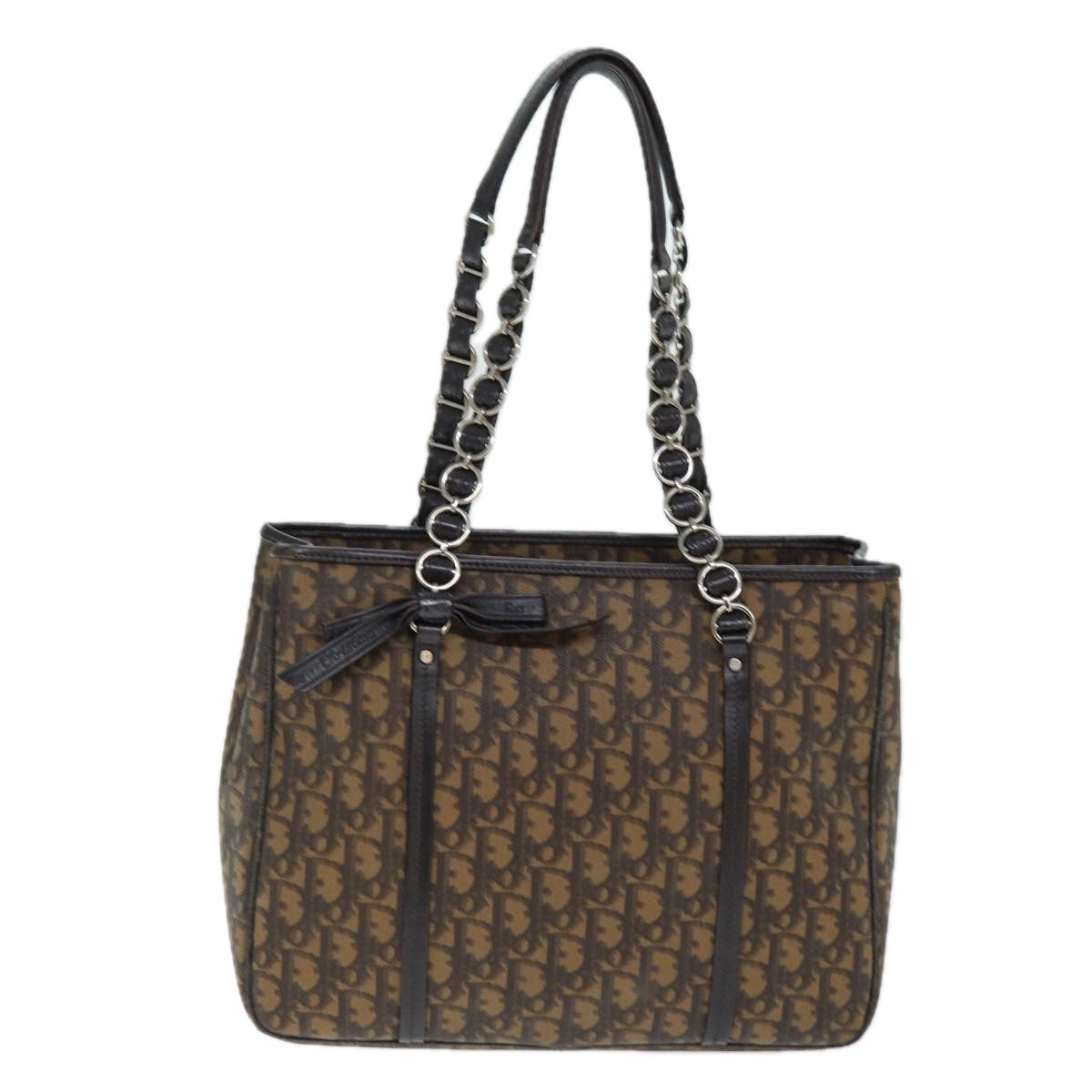 Christian Dior Trotter Romantic Shoulder Bag PVC Brown Auth 74396 - 0