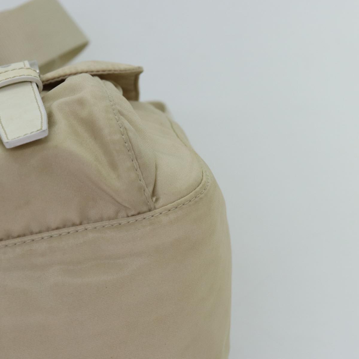 PRADA Shoulder Bag Nylon Beige Auth 74401
