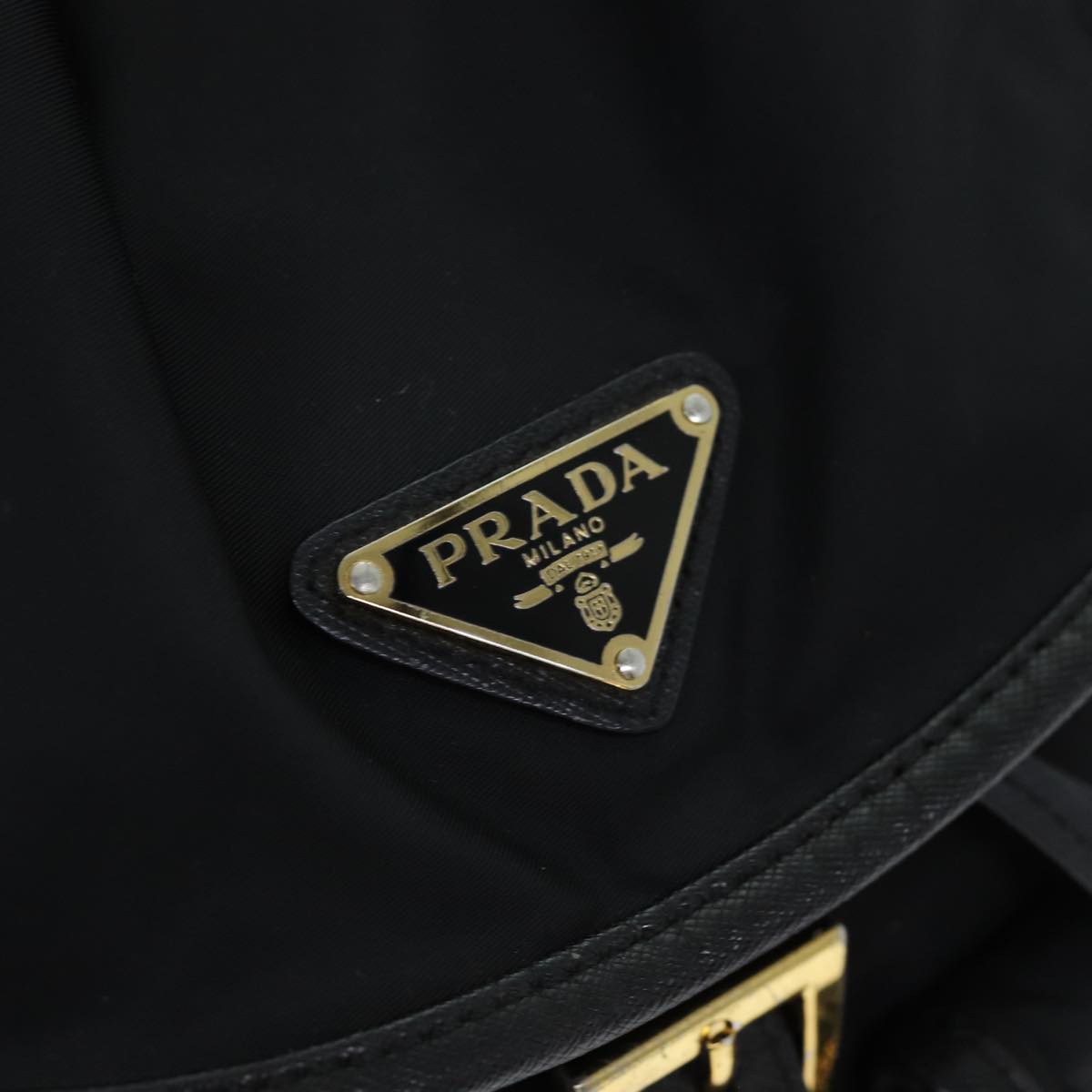 PRADA Backpack Nylon Black Auth 74402A