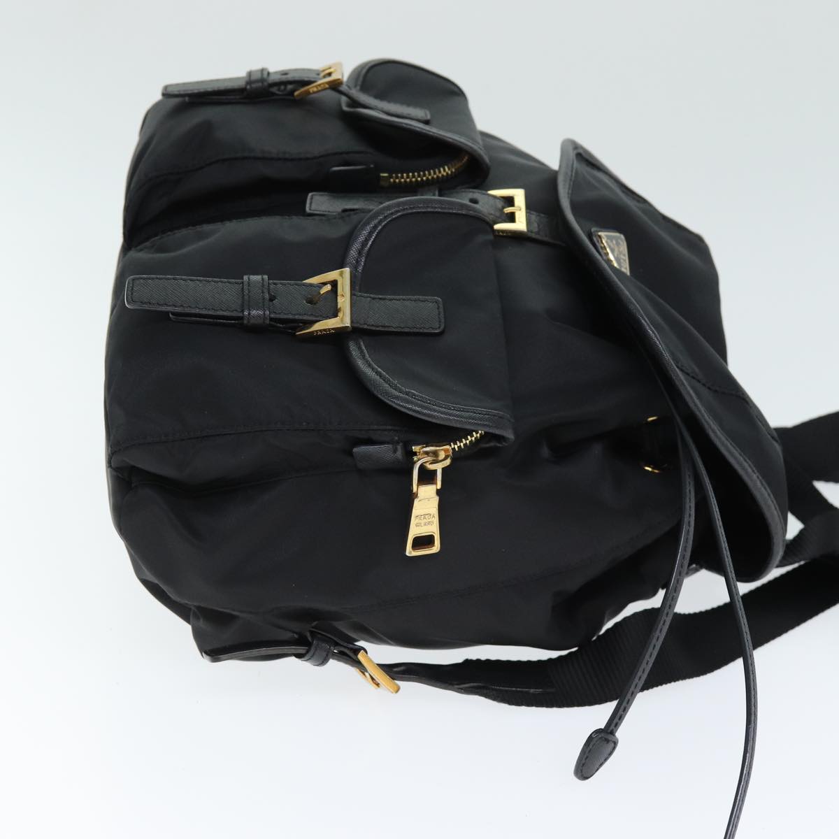 PRADA Backpack Nylon Black Auth 74402A