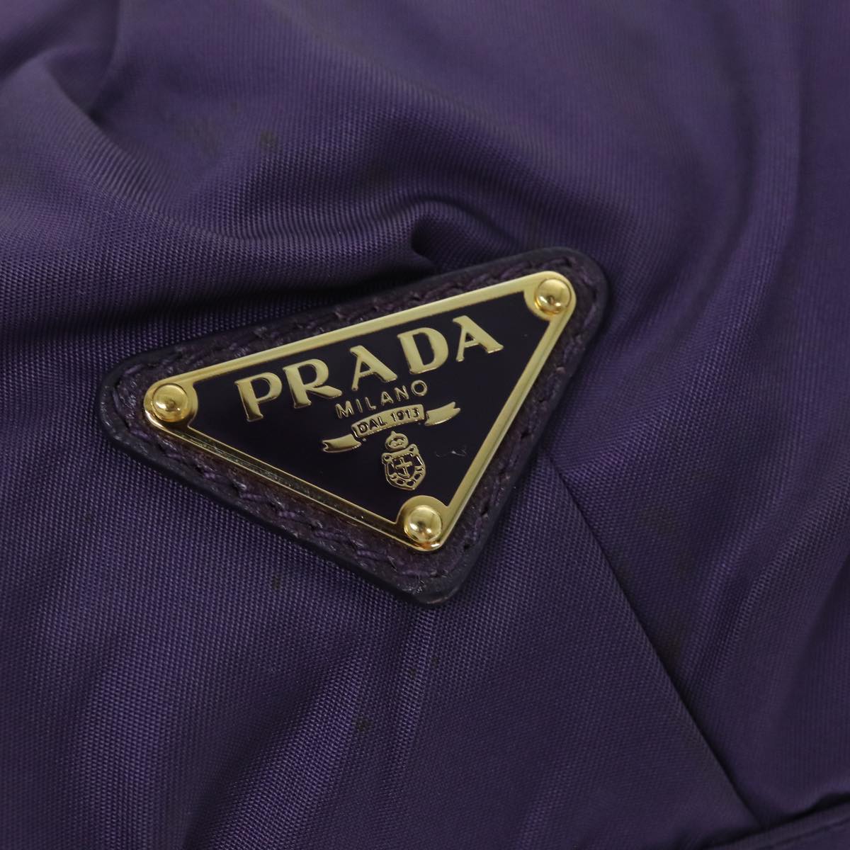 PRADA Hand Bag Nylon Purple Auth 74403