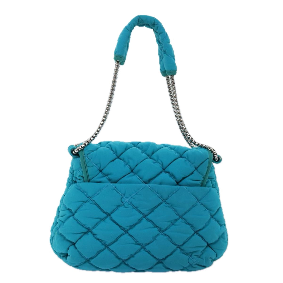 CHANEL Chain Shoulder Bag Nylon Blue CC Auth 74407A - 0
