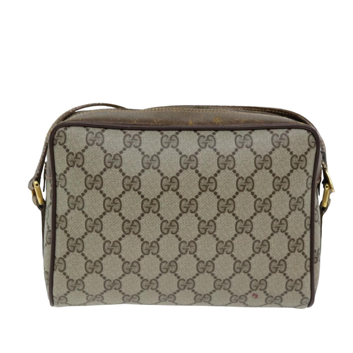 GUCCI GG Supreme Web Sherry Line Shoulder Bag PVC Beige 56 02 087 Auth 74416 - 0