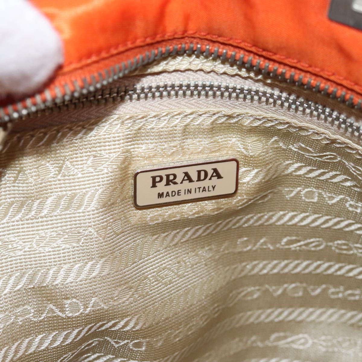 PRADA Hand Bag Nylon Orange Auth 74418