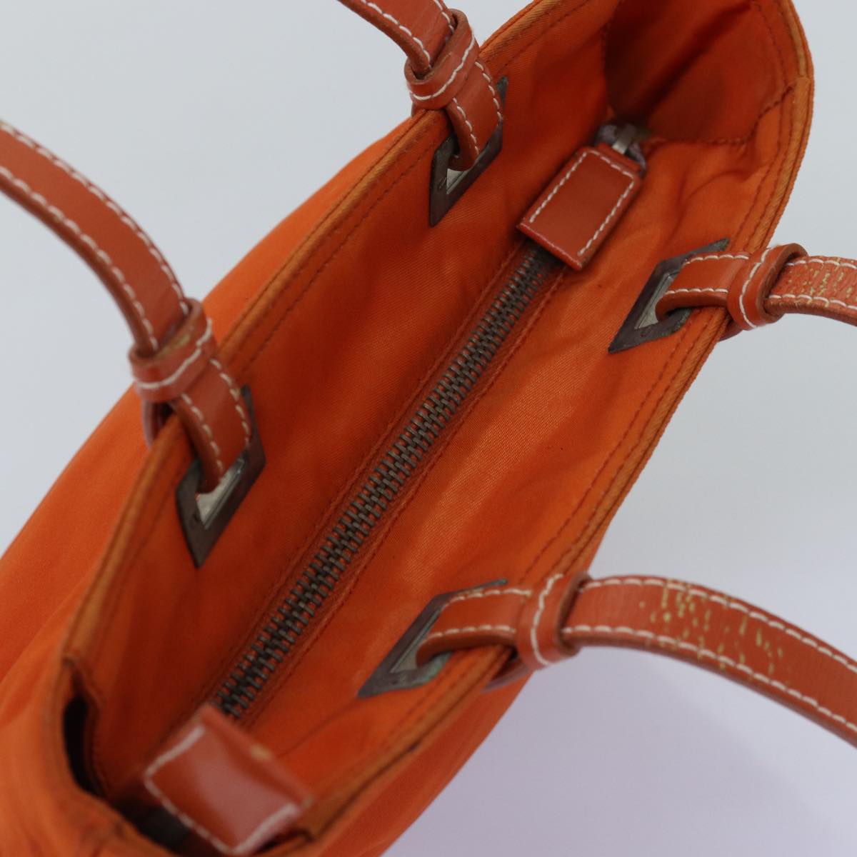 PRADA Hand Bag Nylon Orange Auth 74418