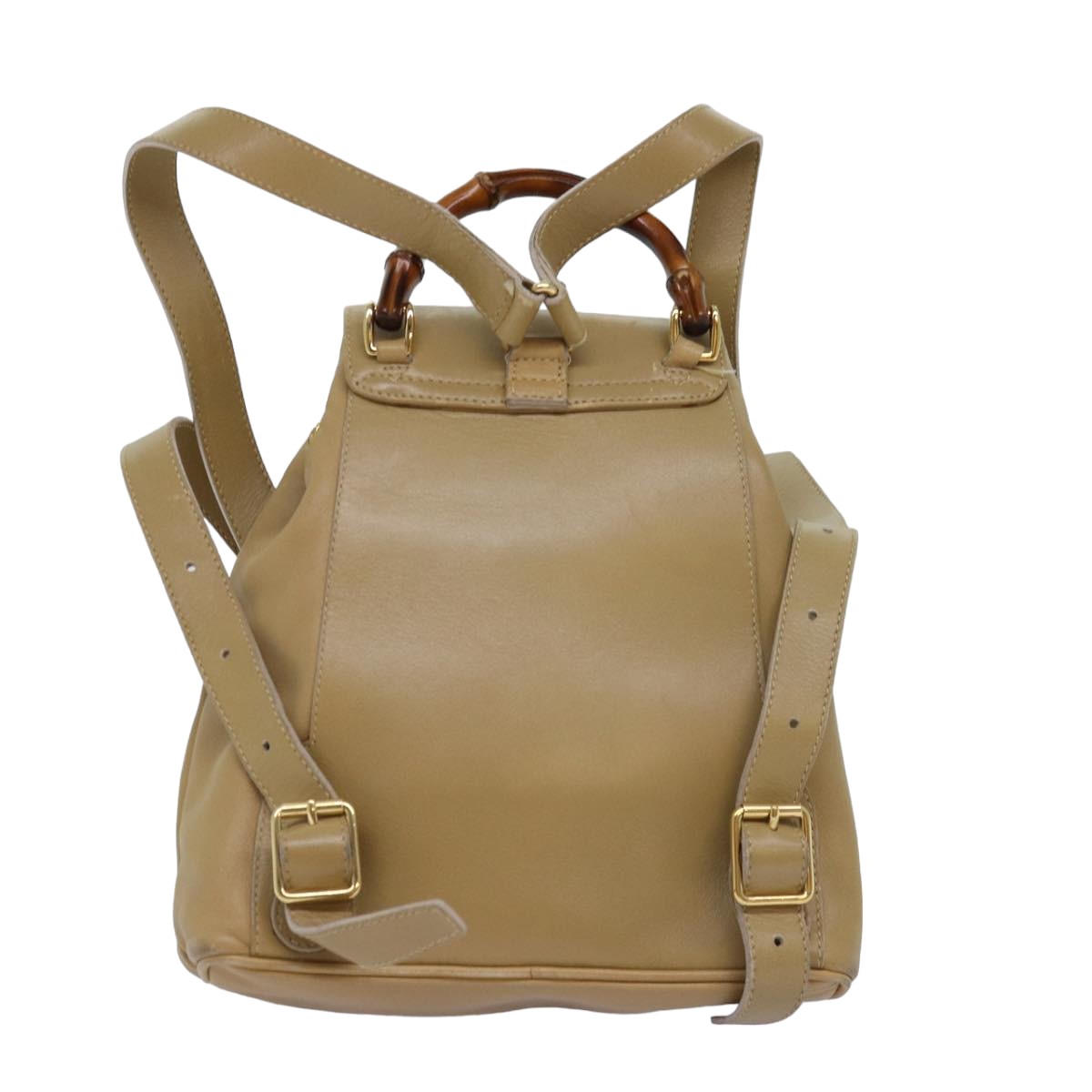 GUCCI Bamboo Backpack Leather Beige 003 2058 0030 Auth 74427 - 0