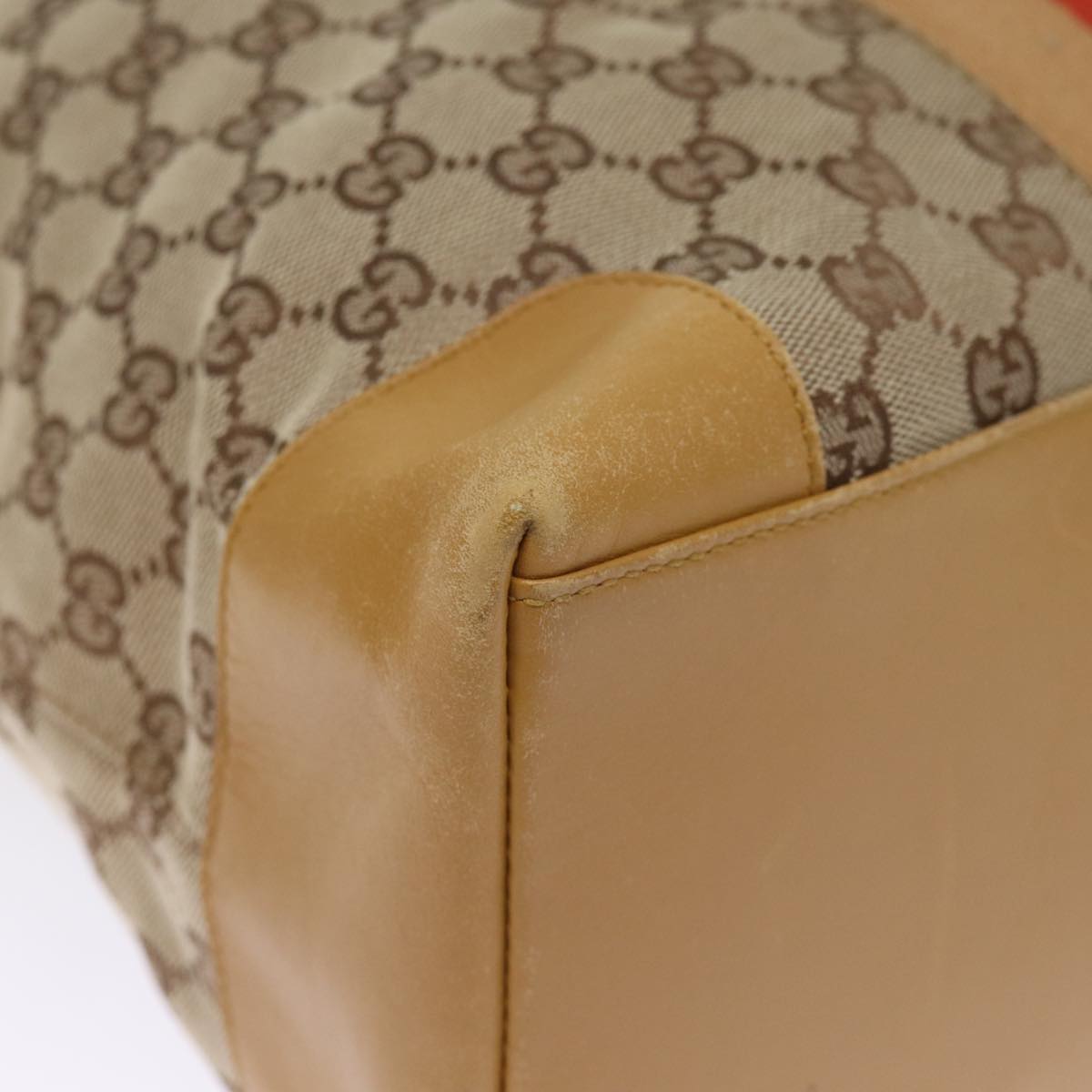 GUCCI GG Canvas Sherry Line Hand Bag Beige Red Brown 002 1093 Auth 74434