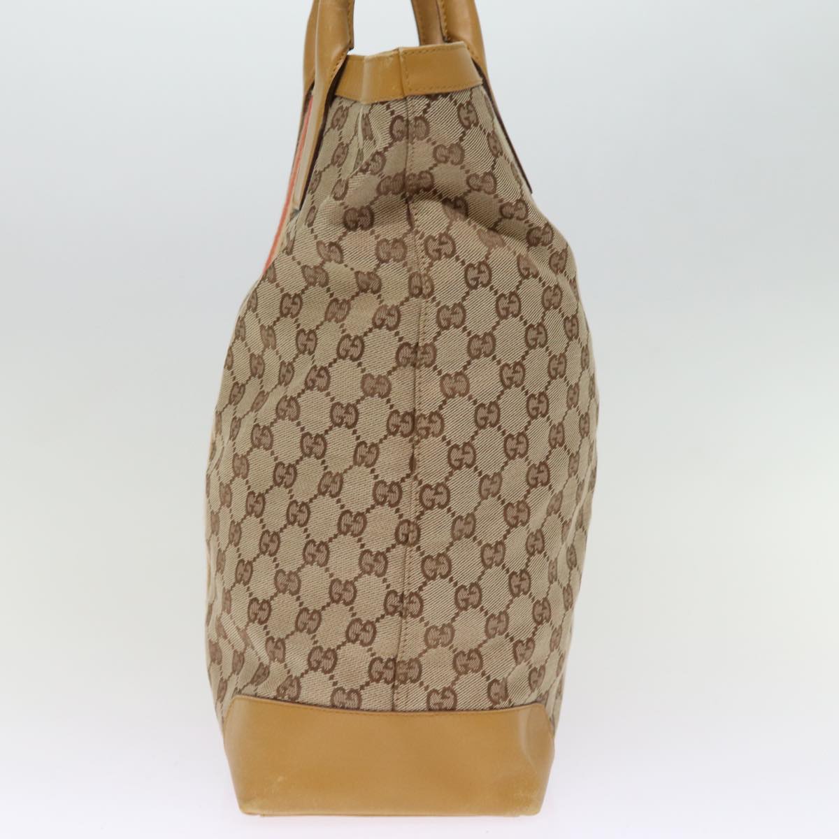 GUCCI GG Canvas Sherry Line Hand Bag Beige Red Brown 002 1093 Auth 74434