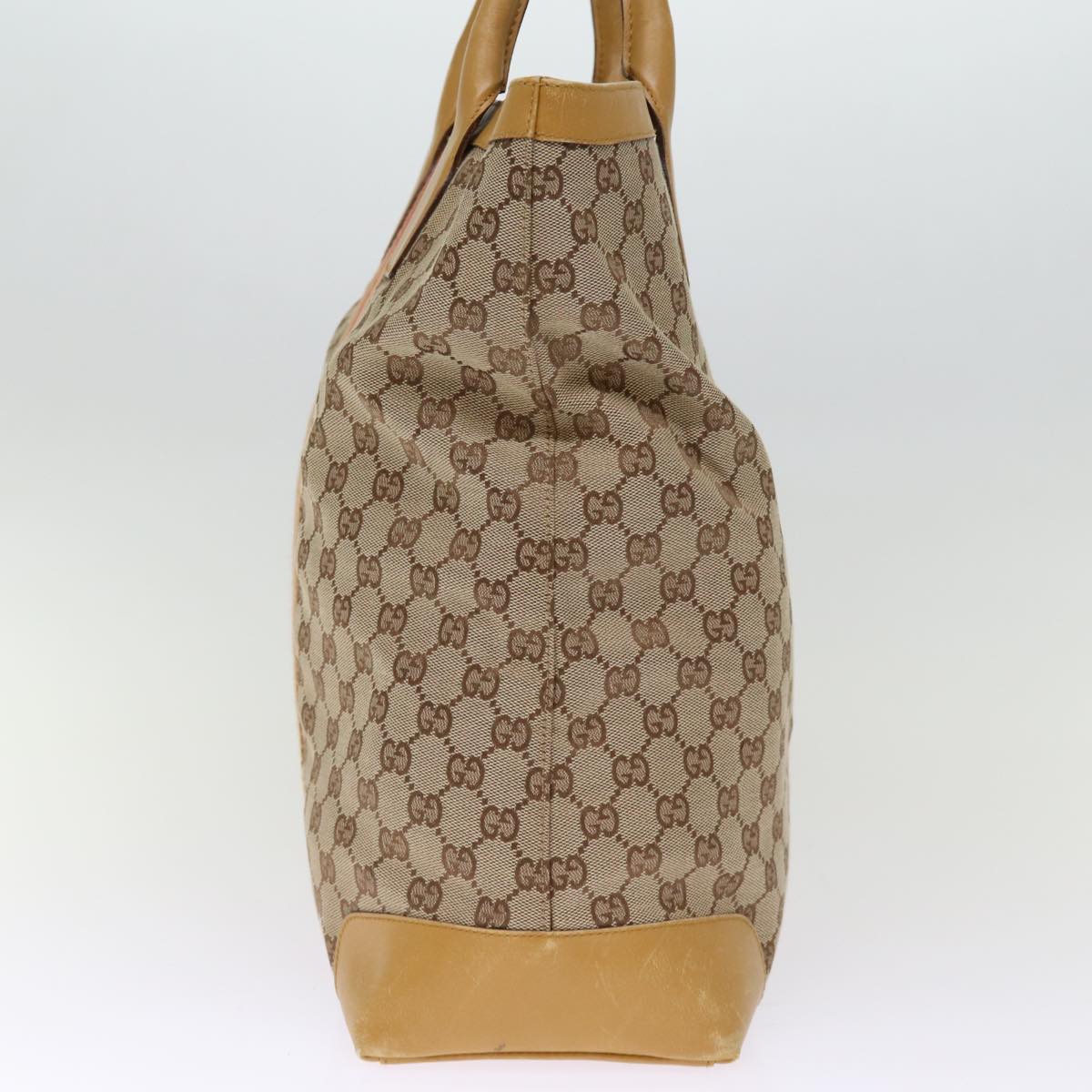 GUCCI GG Canvas Sherry Line Hand Bag Beige Red Brown 002 1093 Auth 74434