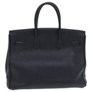 HERMES Birkin 35 Hand Bag Leather Black Silver Auth 74435-3