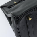 HERMES Birkin 35 Hand Bag Leather Black Gold Auth 74437-11