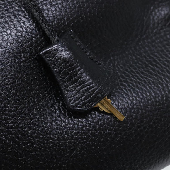 HERMES Birkin 35 Hand Bag Leather Black Gold Auth 74437
