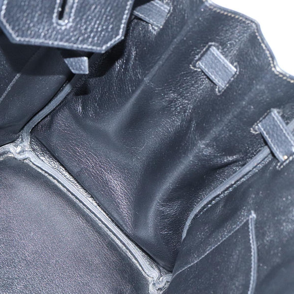 HERMES Birkin 35 Hand Bag Leather Black Gold Auth 74437