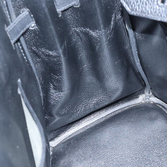 HERMES Birkin 35 Hand Bag Leather Black Gold Auth 74437