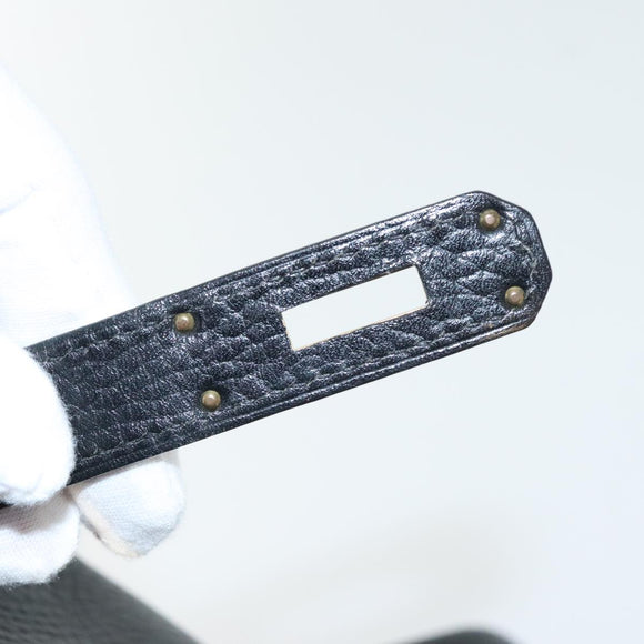 HERMES Birkin 35 Hand Bag Leather Black Gold Auth 74437