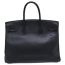 HERMES Birkin 35 Hand Bag Leather Black Gold Auth 74437-3