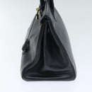 HERMES Birkin 35 Hand Bag Leather Black Gold Auth 74437-4